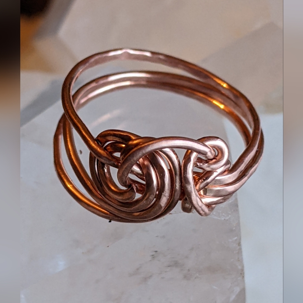 Celtic Viking Knot Copper Ring - image 7